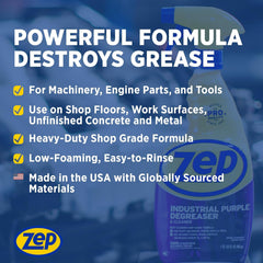 Zep Industrial Purple Cleaner and Degreaser Concentrate - 32 oz (Case of 12) R42310 - Powerful Deep Oil and Grease Cleaning Formula for Machinery, Engine Parts, Shop Floors, and Garages
